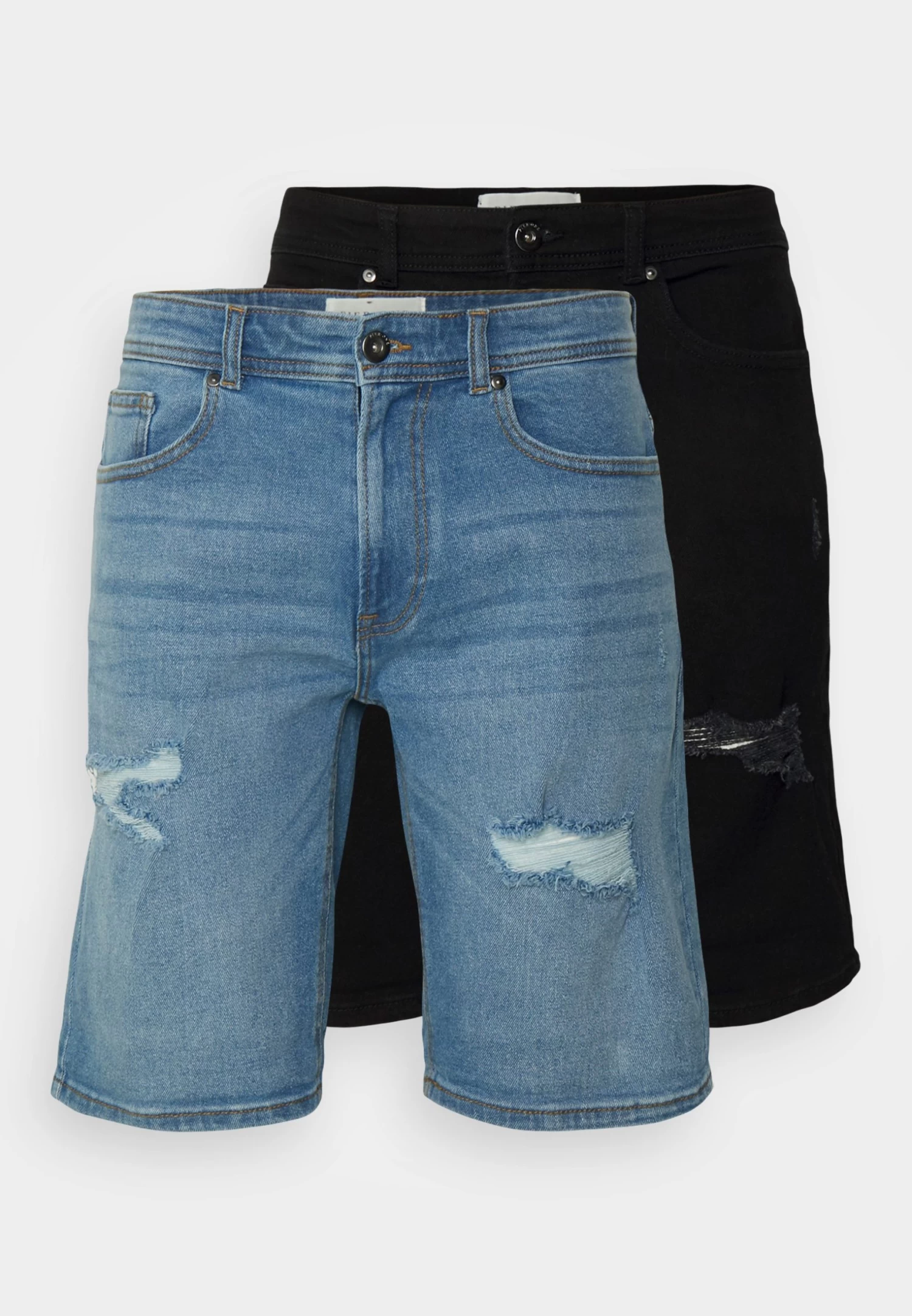 Pier One Unisex 2 Pack - Short En Jean - Blue/Black Denim 8 Pier One Unisex 2 Pack - Short En Jean - Blue/Black Denim – Image 6