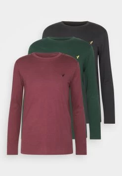 Pier One 3 Pack Unisex - T-Shirt À Manches Longues - Black/Bordeaux/Dark Green -Pier One 11266ccfab134789a780f8985789fef2