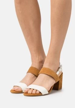Pier One Leather - Sandales - White/Cognac