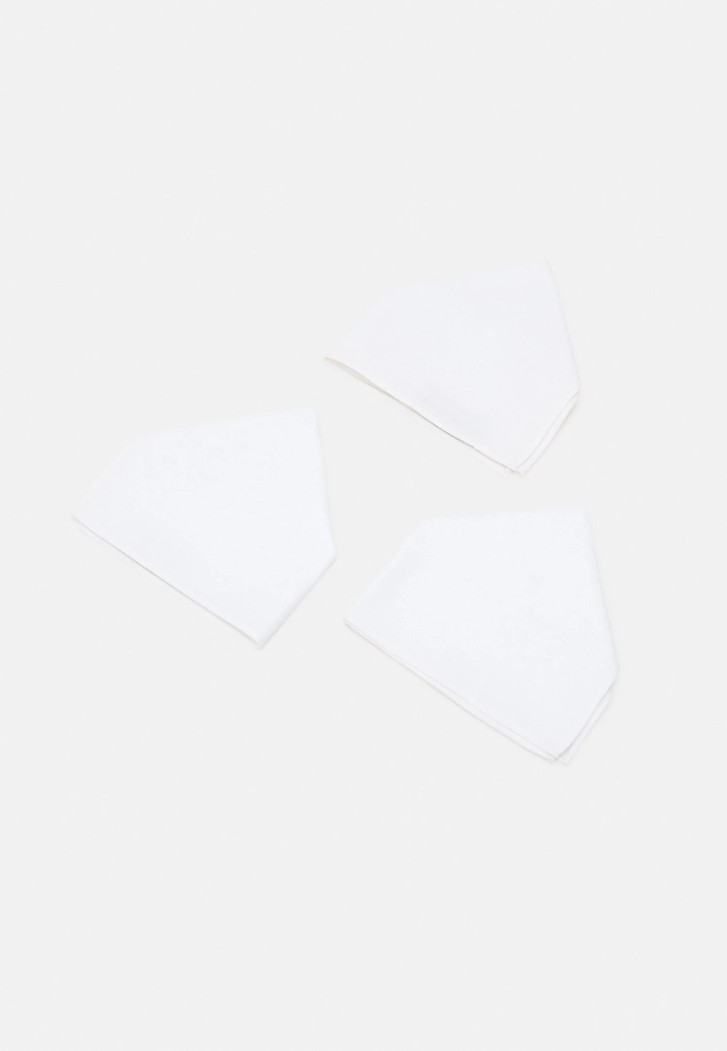 Pier One Cotton 3 Pack - Mouchoir De Poche - White 3 Pier One Cotton 3 Pack - Mouchoir De Poche - White
