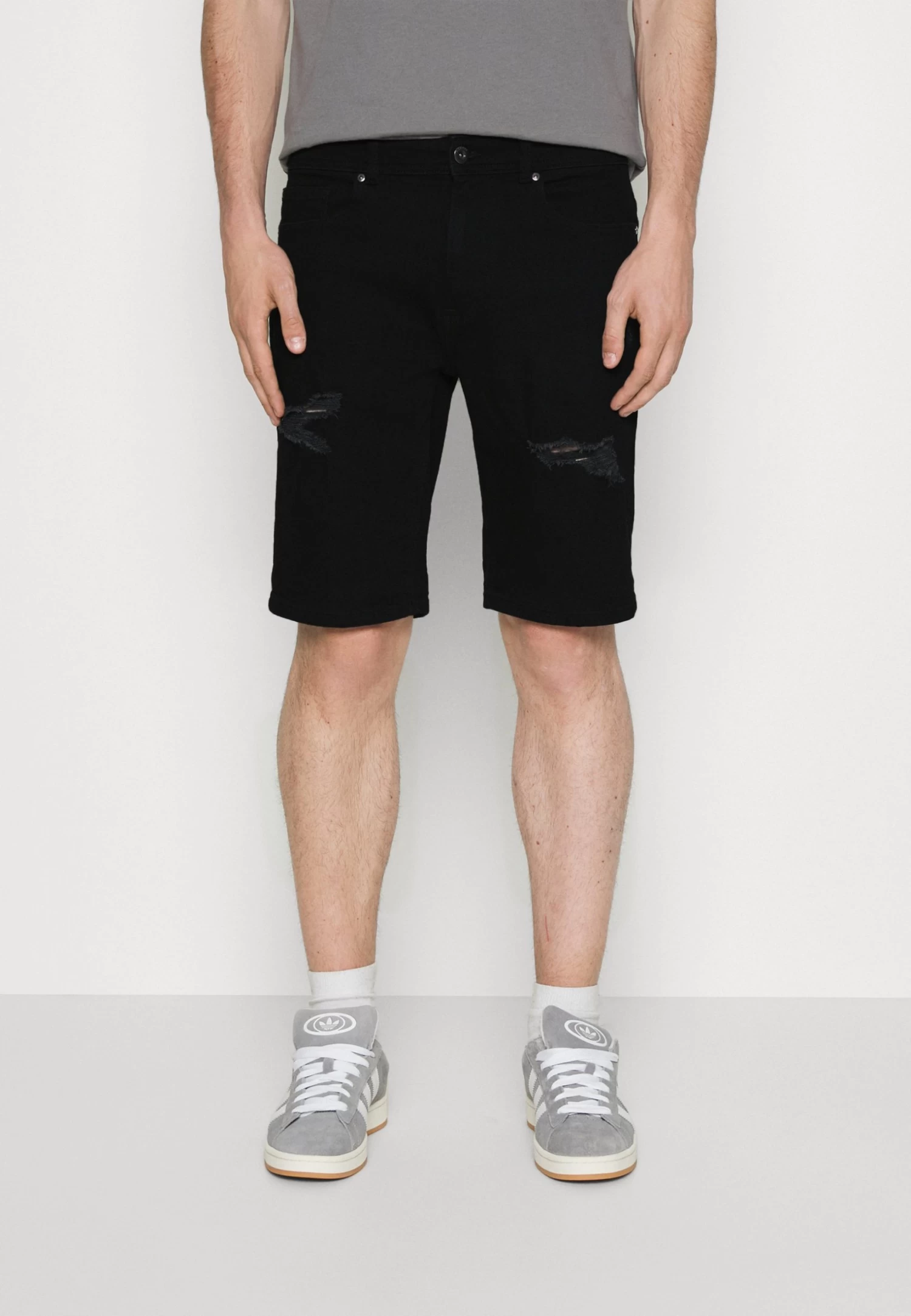 Pier One Unisex 2 Pack - Short En Jean - Blue/Black Denim 4 Pier One Unisex 2 Pack - Short En Jean - Blue/Black Denim – Image 2