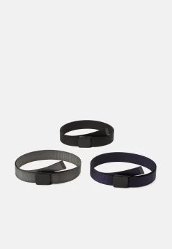 Pier One Unisex 3 Pack - Ceinture - Black/Dark Blue/Grey