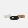 Pier One 3 Pack Unisex - Ceinture - Black/Beige/White