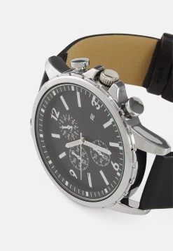 Pier One Unisex - Montre À Aiguilles - Black/Silver-Coloured -Pier One f8fe8c4b4be54ebaa9a0409eab8e344a